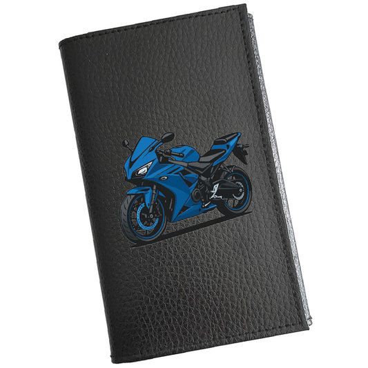 Étui Carte Grise en Cuir Noir – Personnalisé Moto Sport – en option Prénom  – Cadeau Motard