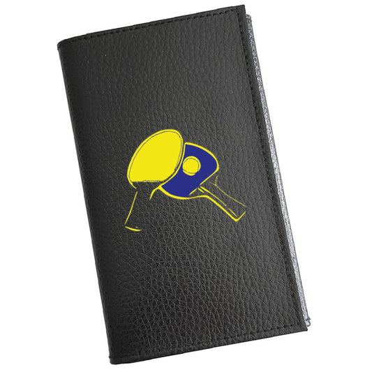 Porte carte grise en cuir noir personnalisé Tennis de Table