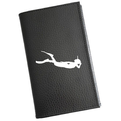 Porte carte grise en cuir noir personnalisé Plongée