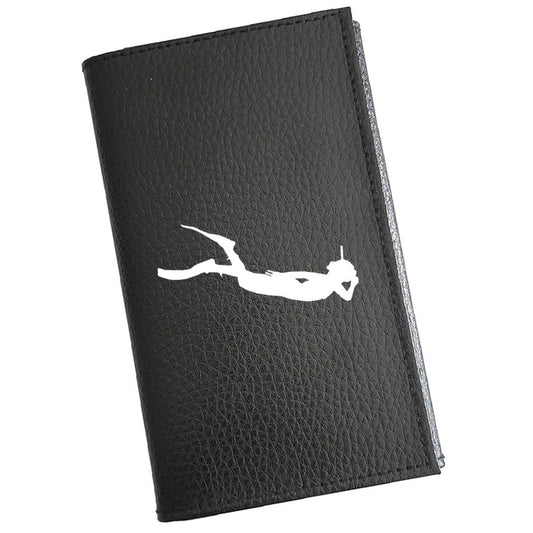 Porte carte grise en cuir noir personnalisé Plongée