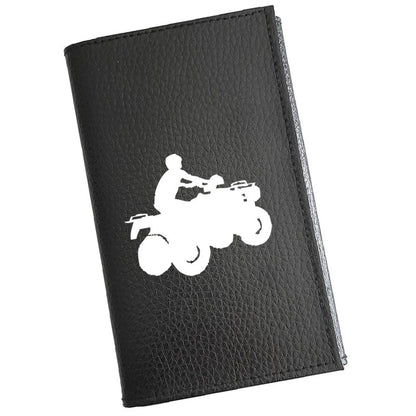 Porte carte grise en cuir noir personnalisé Quad
