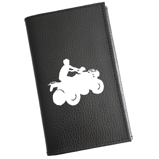 Porte carte grise en cuir noir personnalisé Quad