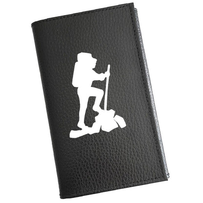 Porte carte grise en cuir noir personnalisé Randonneur