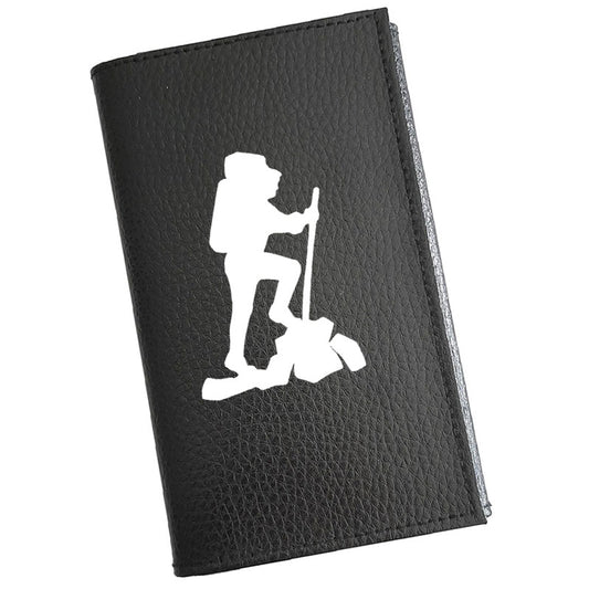 Porte carte grise en cuir noir personnalisé Randonneur