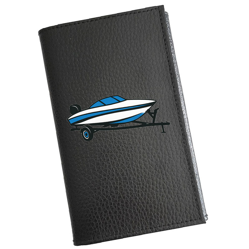 Étui Carte Grise en Cuir Noir Personnalisé Remorque – Nom en option