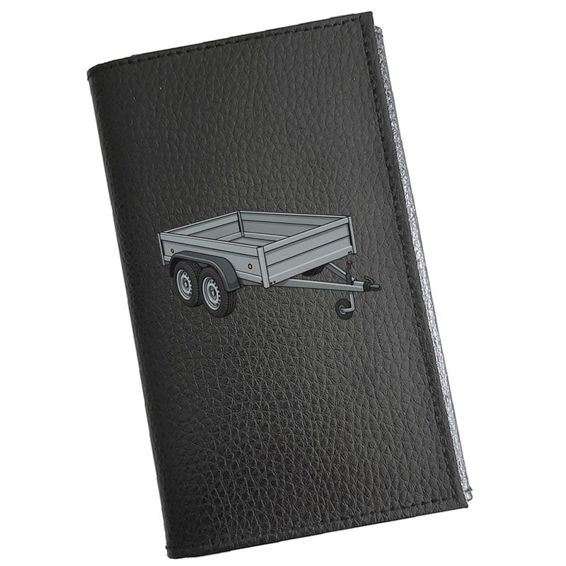 Étui Carte Grise en Cuir Noir Personnalisé Remorque – Nom en option