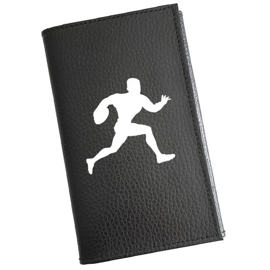 Porte carte grise en cuir noir personnalisé Joueur de Rugby