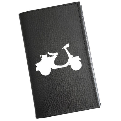 Porte carte grise en cuir noir personnalisé Scooter
