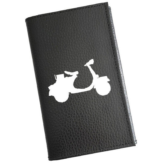 Porte carte grise en cuir noir personnalisé Scooter