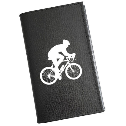 Porte carte grise en cuir noir personnalisé Vélo