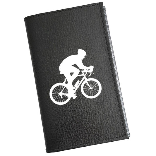 Porte carte grise en cuir noir personnalisé Vélo