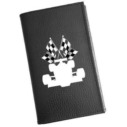 Porte carte grise en cuir noir personnalisé F1