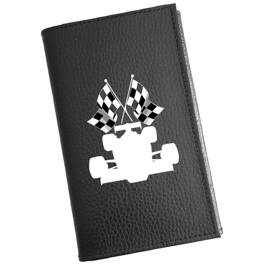 Porte carte grise en cuir noir personnalisé F1