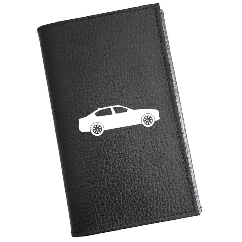 Porte carte grise en cuir noir personnalisé Voiture