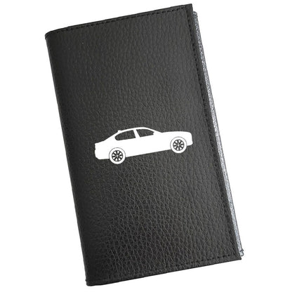 Porte carte grise en cuir noir personnalisé Voiture