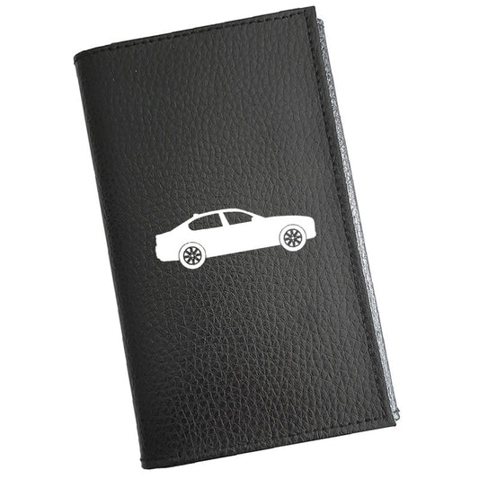 Porte carte grise en cuir noir personnalisé Voiture