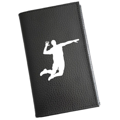 Porte carte grise en cuir noir personnalisé Joueur de Volley