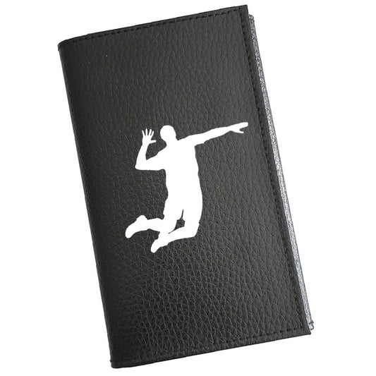 Porte carte grise en cuir noir personnalisé Joueur de Volley