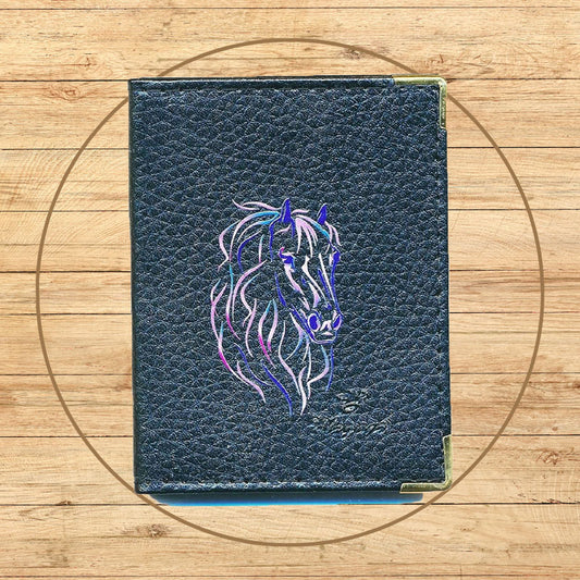 Etui porte carte bancaire et fidélité en Cuir noir Cheval