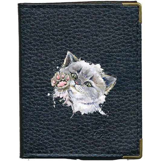 Etui porte carte bancaire et fidélité en Cuir noir Minou