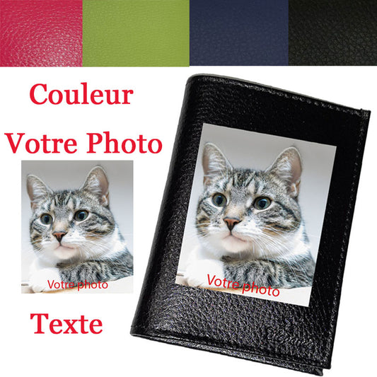 Portefeuille personnalisé en Cuir avec Votre Photo ou Logo et Texte