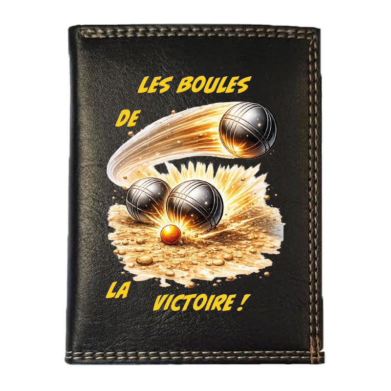 Petit Portefeuille porte monnaie noir pour Homme personnalisé Tir Sous Pression Pétanque (Copie)