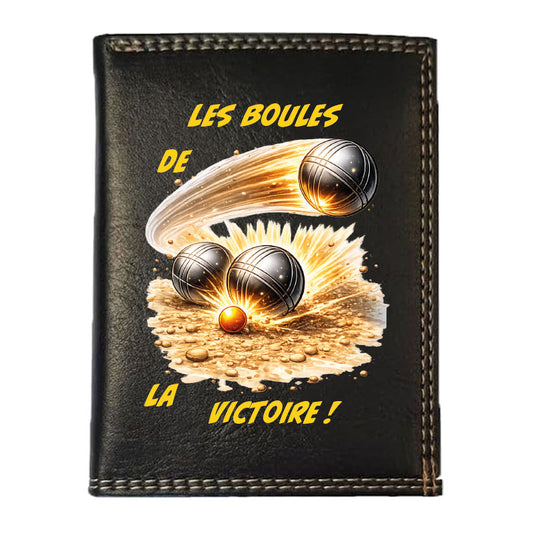 Petit Portefeuille porte monnaie noir pour Homme personnalisé Tir Sous Pression Pétanque (Copie)