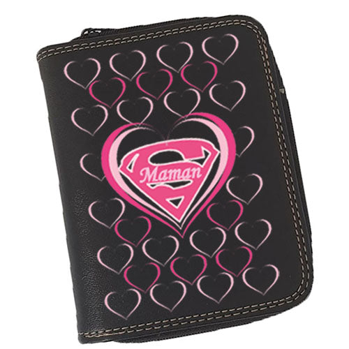 Porte-Monnaie & Porte-Cartes Femme – Personnalisé S Maman – Simili Cuir Noir