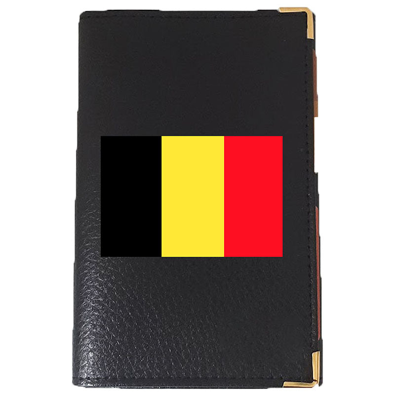 Porte Carte Grise en Cuir Personnalisé avec le Drapeau de Belgique