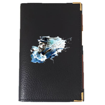 Etui Porte Carte Grise en Cuir noir pour Homme personnalisé Mer Marin