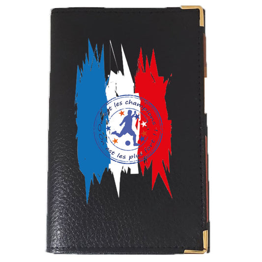 Porte Carte Grise en Cuir noir pour homme personnalisé Foot Champion