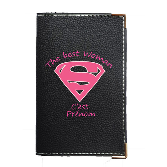 Porte Carte Grise en cuir noir Personnalisé Best Woman