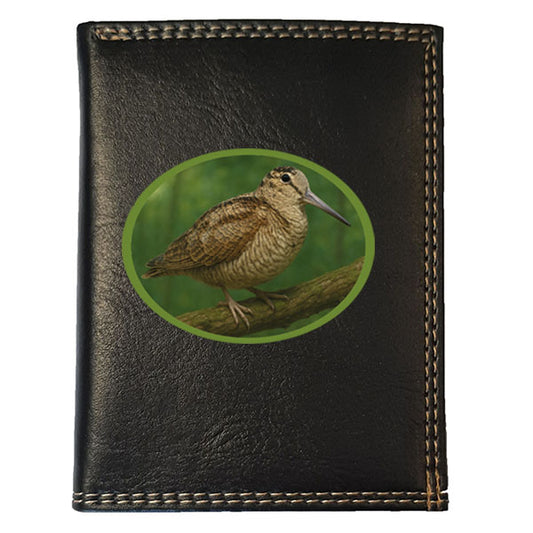 Petit Portefeuille Homme noir avec Porte Monnaie Personnalisé Bécasse