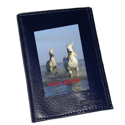 Portefeuille personnalisé en Cuir avec Votre Photo ou Logo et Texte