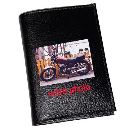 Portefeuille personnalisé en Cuir avec Votre Photo ou Logo et Texte