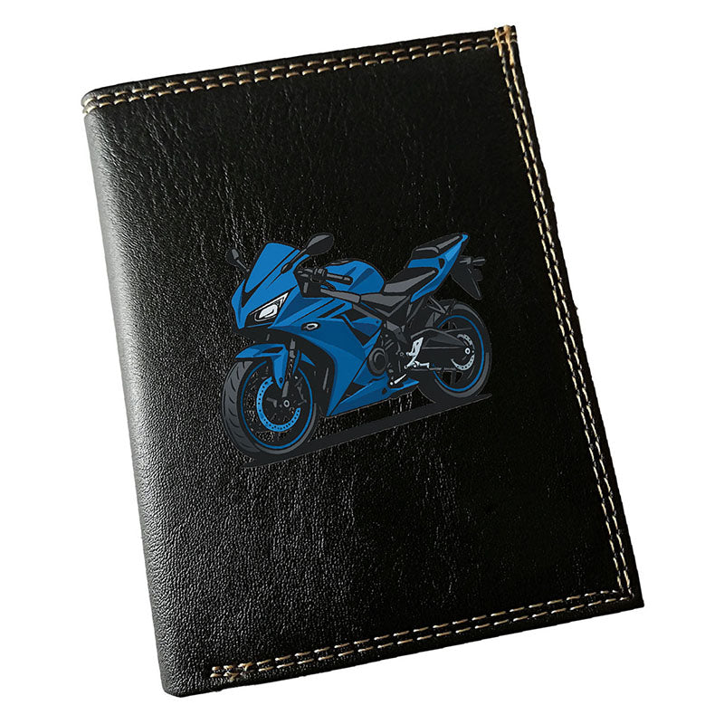 Portefeuille Homme Noir Personnalisé – Moto Sport - Prénom en option