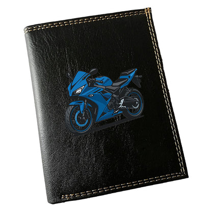 Portefeuille Homme Noir Personnalisé – Moto Sport - Prénom en option