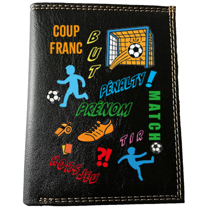 Petit Portefeuille Homme noir avec Porte Monnaie Personnalisé Football BD