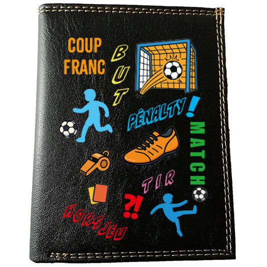 Petit Portefeuille Homme noir avec Porte Monnaie Personnalisé Football BD