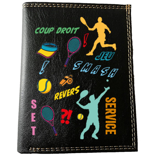 Petit Portefeuille Homme noir avec Porte Monnaie Personnalisé Tennis BD