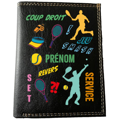 Petit Portefeuille Homme noir avec Porte Monnaie Personnalisé Tennis BD