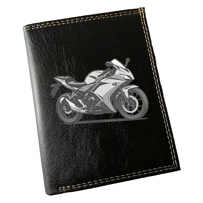 Portefeuille Homme Noir Personnalisé – Moto Sport - Prénom en option