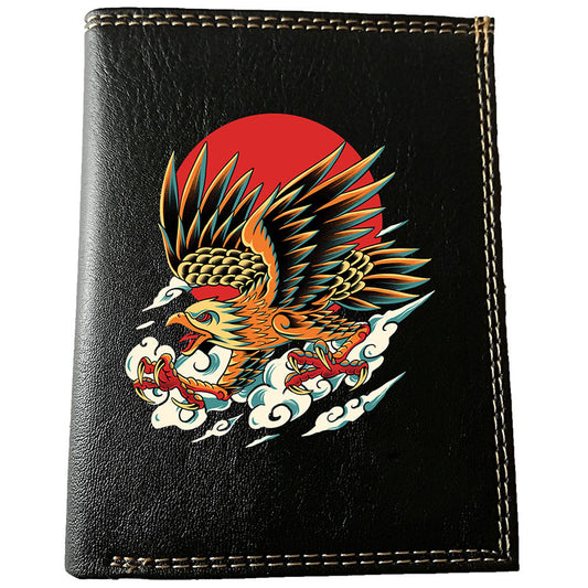 Petit Portefeuille porte monnaie noir pour Homme personnalisé Aigle