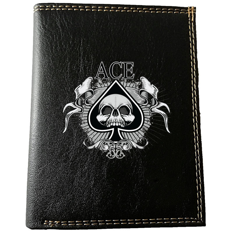 Petit Portefeuille porte monnaie noir pour Homme personnalisé As