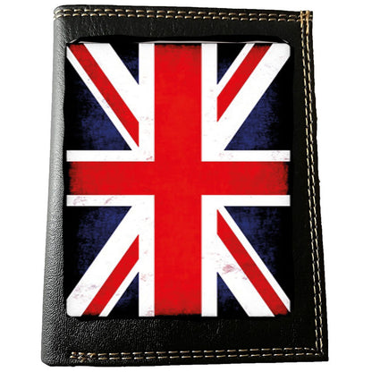 Petit Portefeuille porte monnaie pour Homme noir personnalisé Drapeau UK