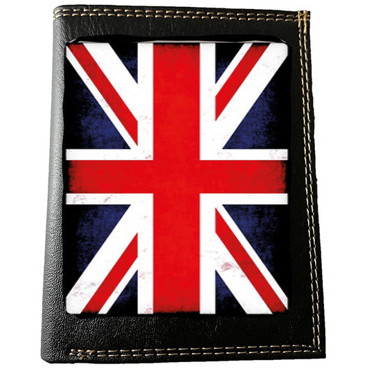 Petit Portefeuille porte monnaie pour Homme noir personnalisé Drapeau UK