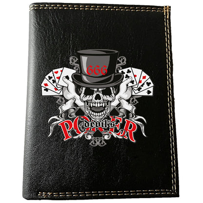 Petit Portefeuille porte monnaie noir pour Homme personnalisé Poker